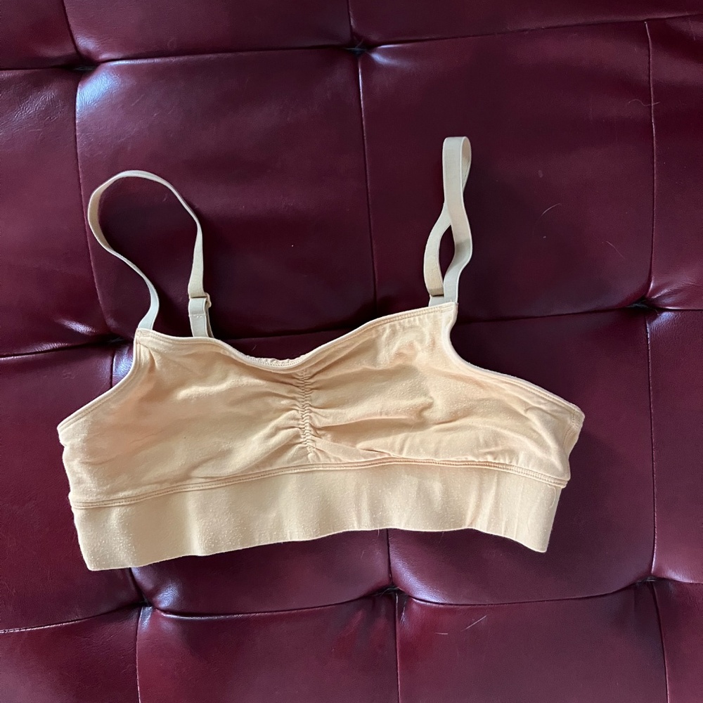 Duluth Trading Women's Dang Soft Adjustable Bralette - Cream Orange Size S